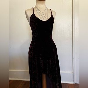 Contempo casual brown vintage, high low spaghetti strap dress